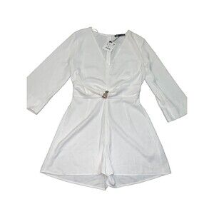 Zara Knotted Front Romper Womens Color Oyster Size S